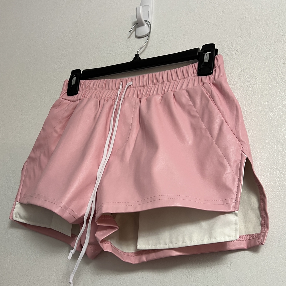 Pink Faux Leather Shorts Size M